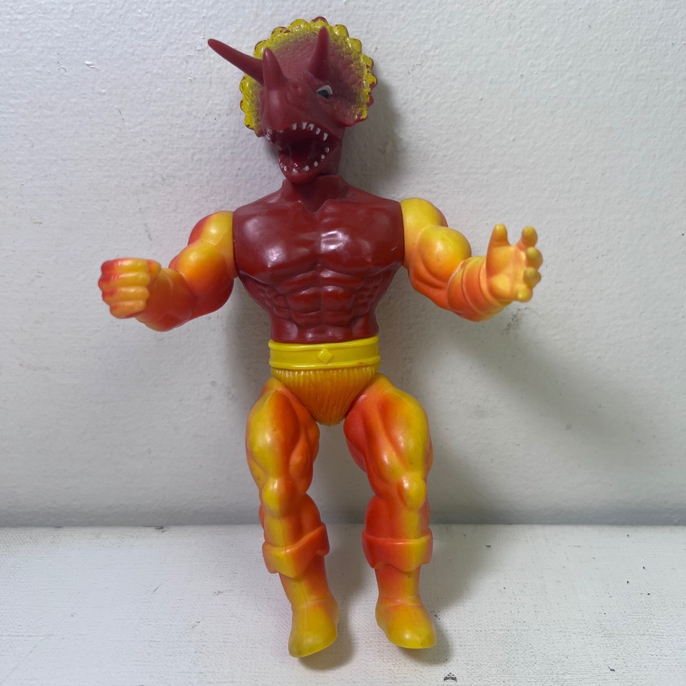 1982 Remco The Warrior Beast Guana Action Figure 6.5" Vtg Dinosaur Triceratops